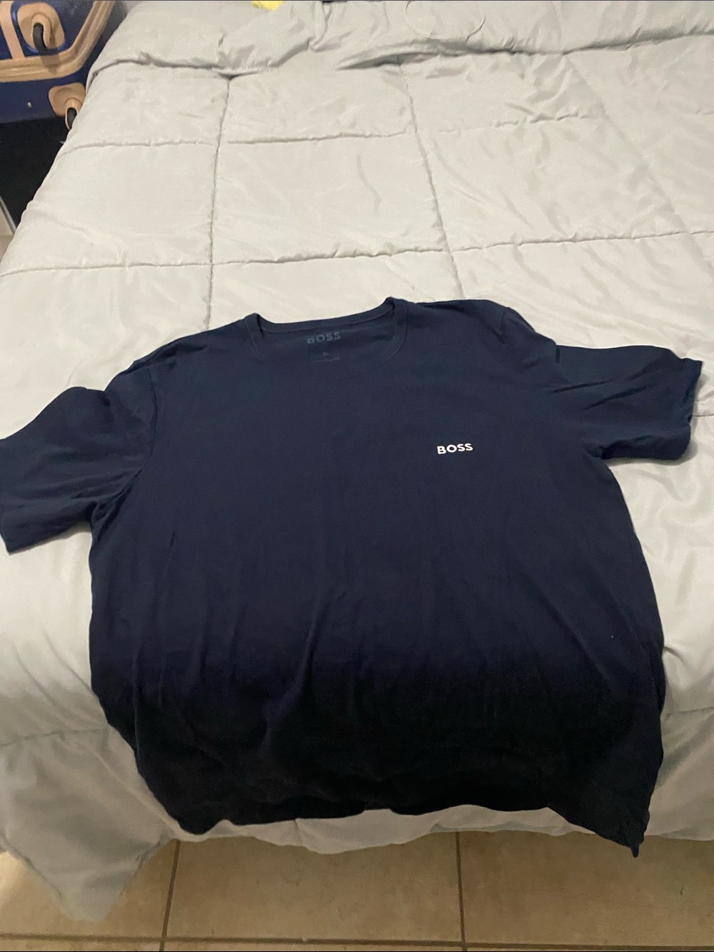 Boss Navy Short Sleeve Crewneck Tee with Small Logo
